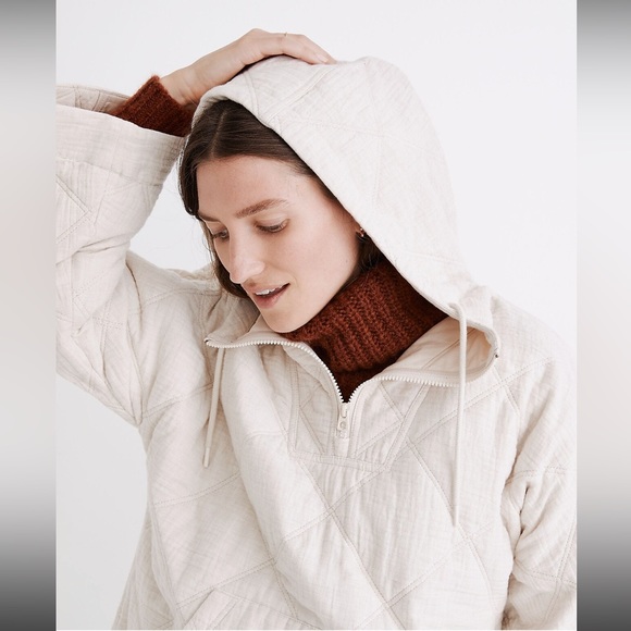 NWT Madewell Quilted Hoodie Popover Jacket Small - Picture 13 of 16